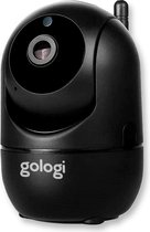 Gologi - Beveiligingscamera - Babyfoon - Huisdiercamera - Baby camera - Ip camera - WiFi - Beweeg en geluidsdetectie - Werkt met app - Zwart