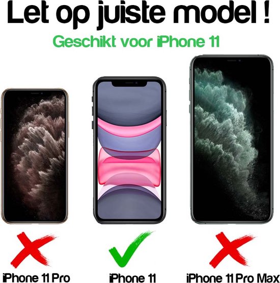 Vergelijking van iPhone 11, iPhone 11 Pro en iPhone 11 Pro Max. Alleen iPhone 11 is geschikt.