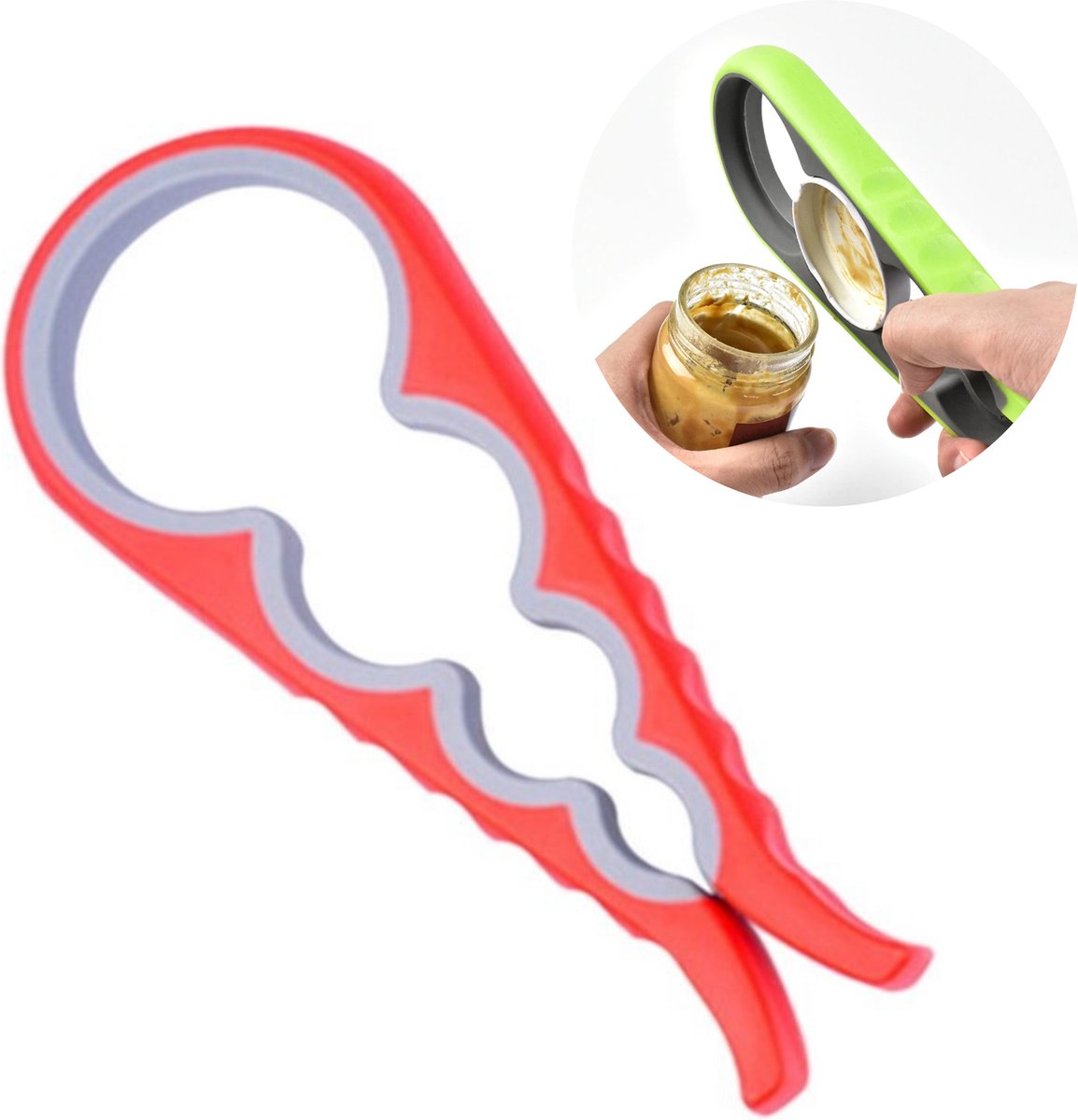 1Pcs Jar Opener, 5 In 1 Multifunctionele Kan Fleso