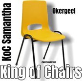 King of Chairs -Set van 2- Model KoC Samantha okergeel met zwart onderstel. Stapelstoel kuipstoel vergaderstoel tuinstoel kantine stoel stapel stoel kantinestoelen stapelstoelen ku