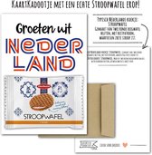 Kaartkadootje Typisch Nederlands -> Stroopwafel –  No:04 (Groeten uit Nederland-Rood/wit/blauw) - LeuksteKaartjes.nl by xMar