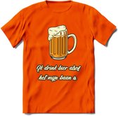 Ik Drink Bier Alsof Het Mijn Baan IsT-Shirt | Bier Kleding | Feest | Drank | Grappig Verjaardag Cadeau | - Oranje - 3XL