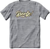 Biertje! T-Shirt | Bier Kleding | Feest | Drank | Grappig Verjaardag Cadeau | - Donker Grijs - Gemaleerd - S