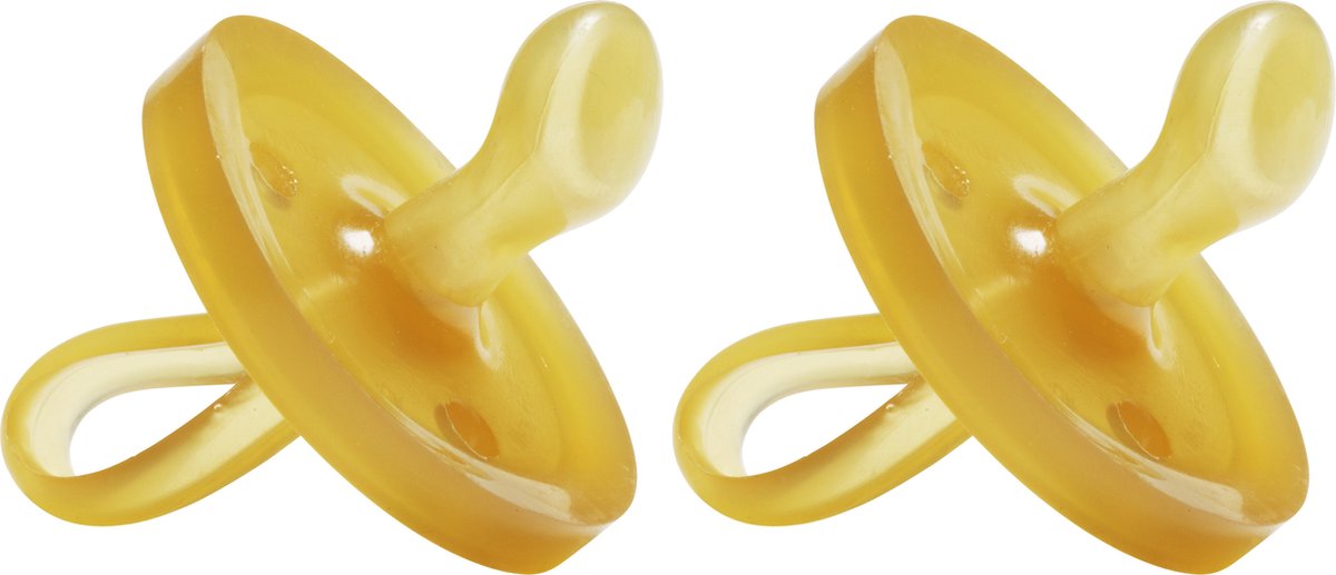 Goedkoopste Natursutten rubberen fopspeen - 0-6 maanden - Rond Schild - Anatomische Tuit - 2 stuks