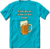 Ik Drink Geen Bier, Ik Drink Een Tarwe Smoothie T-Shirt | Bier Kleding | Feest | Drank | Grappig Verjaardag Cadeau | - Blauw - XL