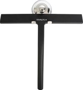 Novalits - Douchewisser met Ophangsysteem - Raamwisser in Silicone en RVS - Douche Trekker - Badkamer Accessoires - Zwart - 23cm x 22cm