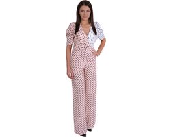 Roze-wit, elegant jumpsuit/broekpak - XL