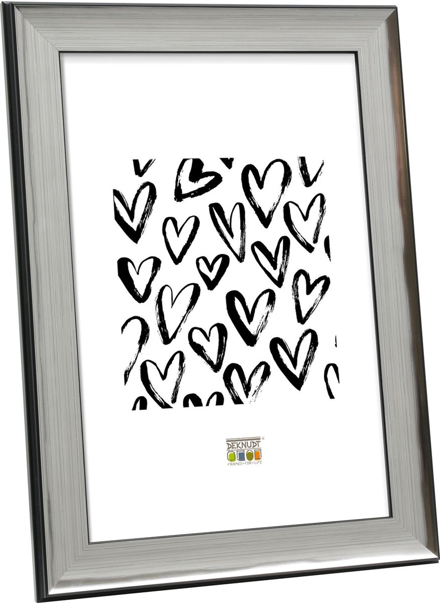 Deknudt Frames fotolijst S45ND1 - zilver & zwart - glanzend - 15x20 cm