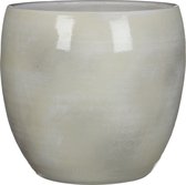 Mica Decorations lester pot rond gris clair taille en cm: 31 x 33