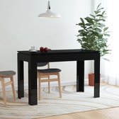 Decoways - Eettafel 120x60x76 cm spaanplaat hoogglans zwart