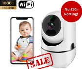 Bol.com Nuvilion WiFi babyfoon met camera & App - 1080P - Geluids- bewegingsdetectie - spraakfunctie - Nachtzicht + Gratis fruit... aanbieding