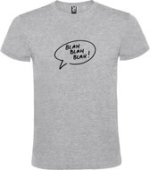 Grijs t-shirt met 'Blah Blah Blah' print Zwart size L