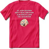 50 jaar geleden T-Shirt | Grappig Abraham 50 Jaar Verjaardag Kleding Cadeau | Dames – Heren - Roze - S