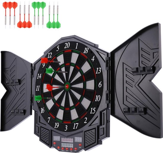 Cible De Fléchettes Électronique Avec Écran LED – 12 Fléchettes Et Jeu Pour 8 Joueurs