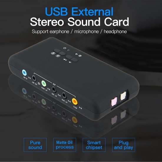 USB-stereoaudioadapter Externe Geluidskaart Met SPDIF Digitale Audio Geluidskaart
