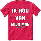 Ik Hou Van Mijn Man T-Shirt | Bier Kleding | Feest | Drank | Grappig Verjaardag Cadeau | - Roze - L