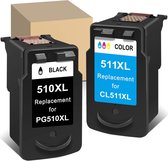 G&G 510XL 511XL inktcartridges compatibel met Canon PG-510XL CL-511XL Hoge Capaciteit /  2-pack Zwart en Kleur