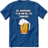 Zo Weekend, Tijd Om Bij Te Tanken T-Shirt | Bier Kleding | Feest | Drank | Grappig Verjaardag Cadeau | - Donker Blauw - S