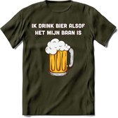 Ik Drink Bier Alsof Het Mijn Baan Is T-Shirt | Bier Kleding | Feest | Drank | Grappig Verjaardag Cadeau | - Leger Groen - M