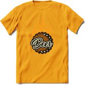 Bierdopje T-Shirt | Bier Kleding | Feest | Drank | Grappig Verjaardag Cadeau | - Geel - S