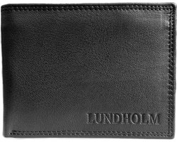Lundholm leren portemonnee heren zeer soepel nappa leer - billfold model zwart met RFID anti-skim bescherming - mannen cadeautjes