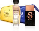 Duo Billion Night (Billion $ Night + Billion Woman Night), Valentijnsdag parfum doos met geschenken - PARIS-ELYSEES