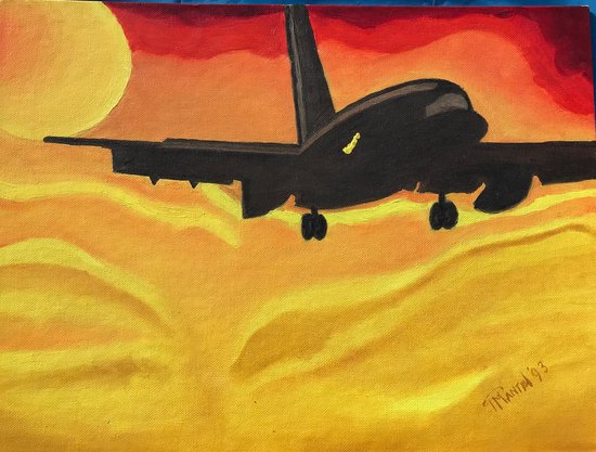 Aeroplane – oil painting - 30x40cm