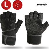 Mmoods Fitness Sporthanschoenen voor Heren en Dames - Fitnesshandschoenen met Wrist Wraps - Speciaal voor Crossfit, Krachttraing, Bootcamp, Powerlifting - Polsband versteviging - Z