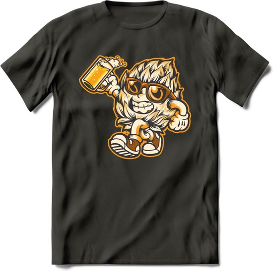 Hopman T-Shirt | Bier Kleding | Feest | Drank | Grappig Verjaardag Cadeau | - Donker Grijs - S