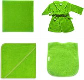 Oexie 0 tot 18 maanden set groen spuugdoek-badjas-omslagdoek-slabber