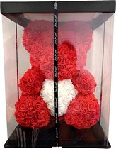 Rozen Teddy Beer 25 cm| Rose Teddy | Liefde | Valentijn Cadeau | Rood kleur in luxe verpakking