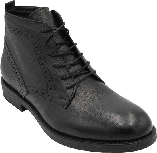 Boots| Veterschoenen - Mannenschoenen Echt leer 1030 - Zwart 41 | bol.com