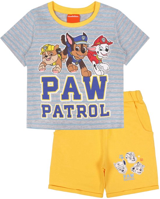 Kledingset, T-shirt en korte broek met Paw Patrol-motief / 128 cm