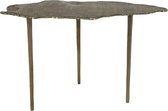 Clayre & Eef Bijzettafel 90*42*52 cm Goudkleurig Aluminium Side table Tafeltje