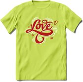 Love - Valentijn T-Shirt | Grappig Valentijnsdag Cadeautje voor Hem en Haar | Dames - Heren - Unisex | Kleding Cadeau | - Groen - S