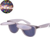 TWINKLERZ® - Space Zonnebril Klepje - Spacebril - Caleidoscoop Bril - Diffractie Bril - Mat Grijs