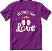 Thanks For Your Love - Valentijn T-Shirt | Grappig Valentijnsdag Cadeautje voor Hem en Haar | Dames - Heren - Unisex | Kleding Cadeau | - Paars - XL