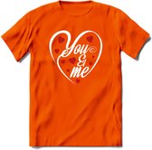 You and My - Valentijn T-Shirt | Grappig Valentijnsdag Cadeautje voor Hem en Haar | Dames - Heren - Unisex | Kleding Cadeau | - Oranje - M