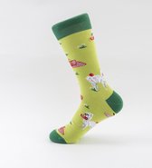 JustSockIt Groene Lama sokken - Sokken - Lama sokken - Leuke sokken - Vrolijke sokken - Dieren sokken