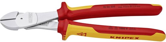 Kracht-zijsnijtang gepolijst met meercomponentengrepen 250mm KNIPEX