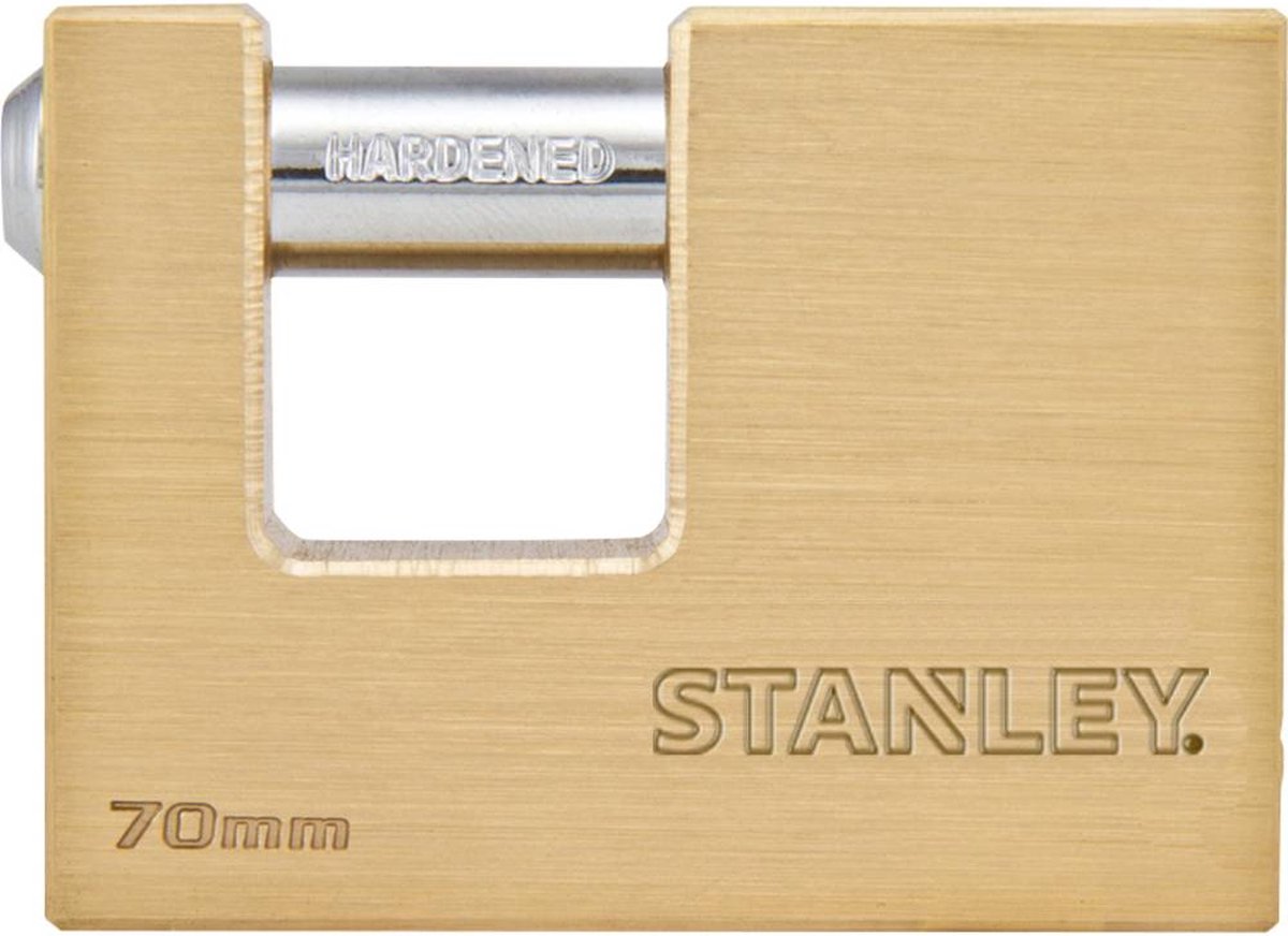 Stanley 81091 371 401 Hangslot 70 mm Messing, Staal Sleutelslot