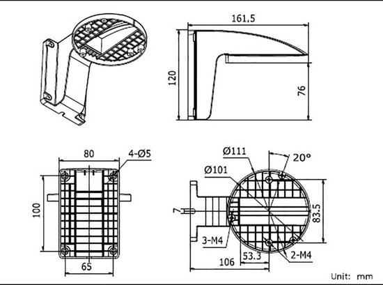 Hikvision DS-1258ZJ, plastic wandbeugel van HI — afbeelding 3