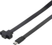 Renkforce USB-kabel USB 3.2 Gen1 (USB 3.0 / USB 3.1 Gen1) USB-C stekker, USB-C bus 0.25 m Zwart Schroefbaar, Zeer flexi