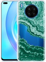 Honor 50 Lite Hoesje Turquoise Marble Art - Designed by Cazy
