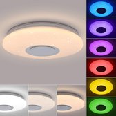 Verstelbare - RGB Led plafondlamp - dimbaar - met afstandsbediening - App en Bluetooth speaker - Muziekverlichting - Ø 39 cm