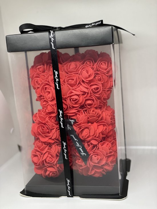 Rode Rozen Beer - Valentijn cadeau - Moederdag Cadeau voor haar - Met Luxe Giftbox - Valentijnsdag - 25 cm - Sinterklaas cadeautje - Christmas gift