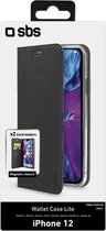SBS Book Wallet Lite case iPhone 12 Mini, zwart
