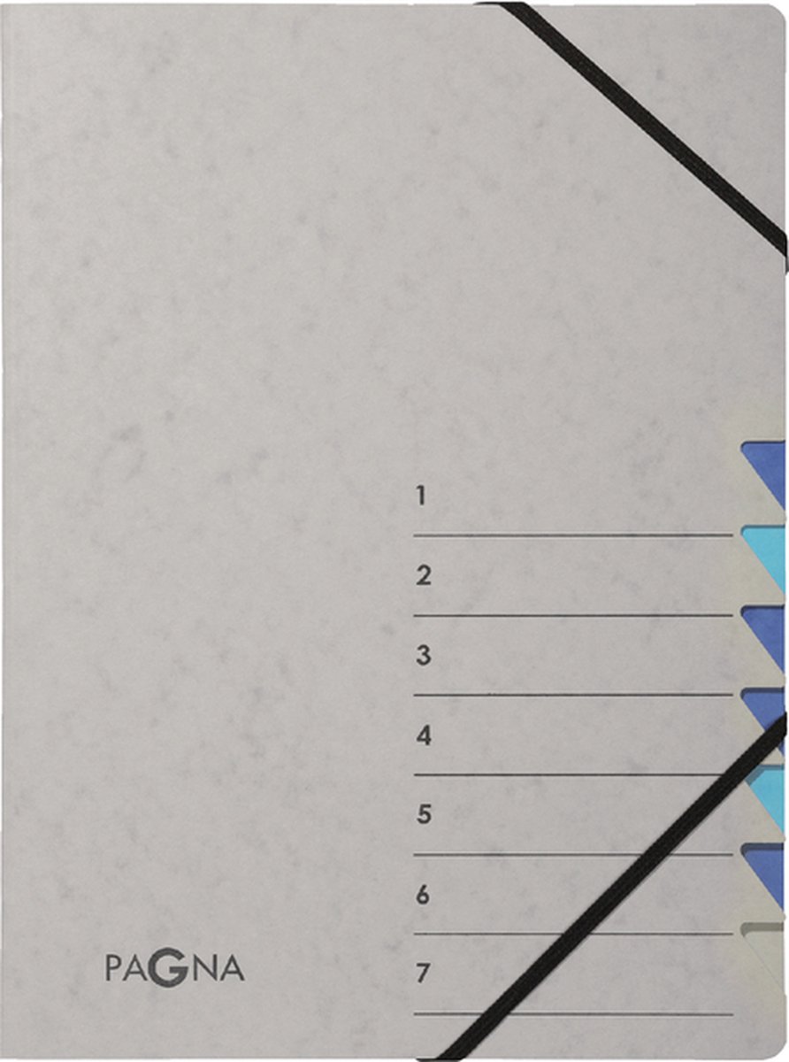 Pagna sorteermap Easy Grey - A4 - 7 vakken - blauw