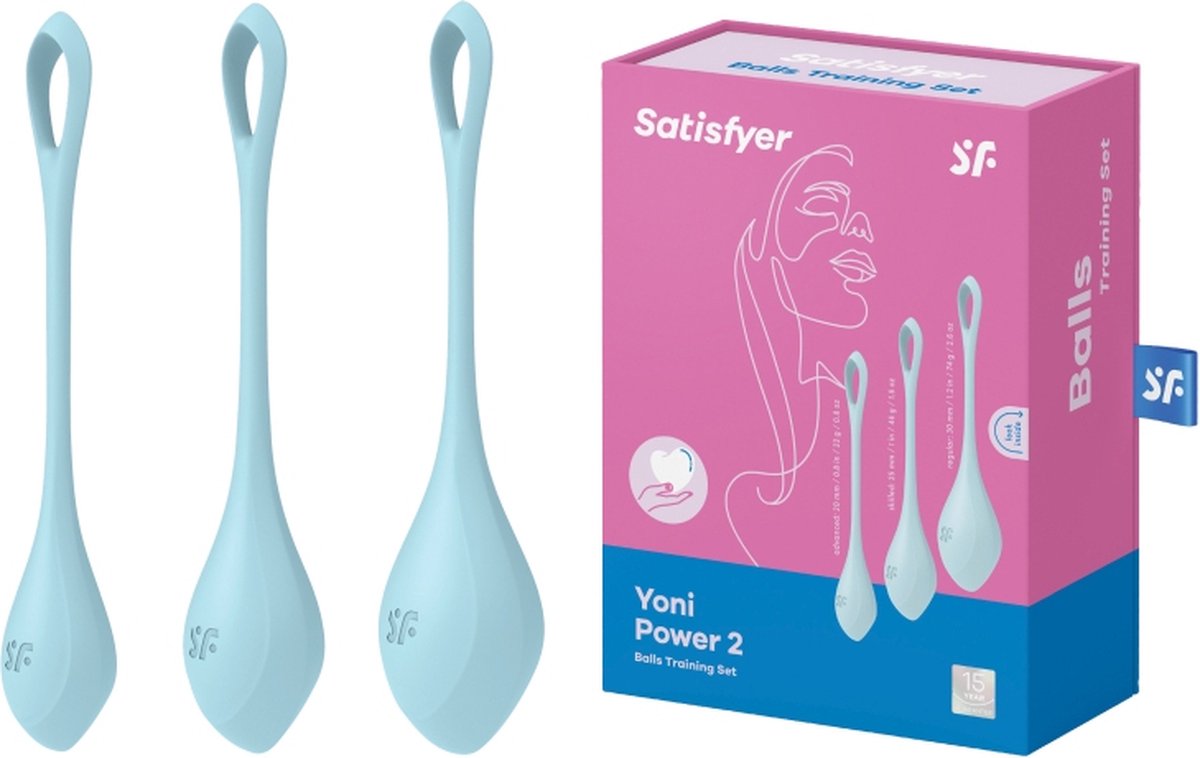 Satisfyer, liefesballetjes, Yoni Balls 'Yoni Power 2', 22-73 g, 2-3 cm, set van 3, huidvriendelijke siliconen
