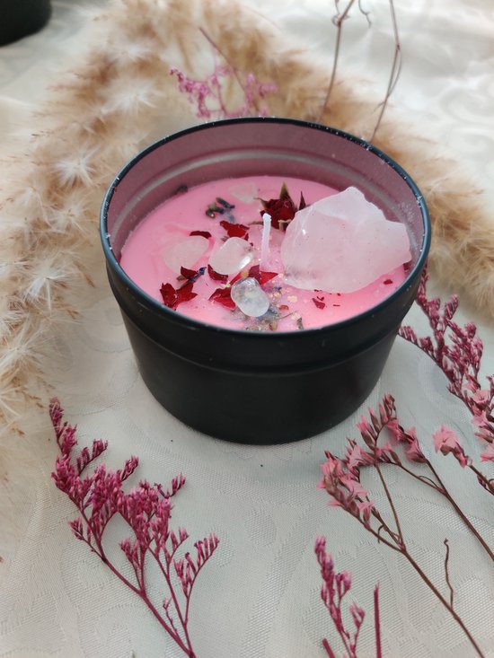 Casa Cahya Wilde bloemen Kristallen and Droge bloemen | Blik | Aroma | Luxe Kaars | Decoratief | Soja Wax | Geurend